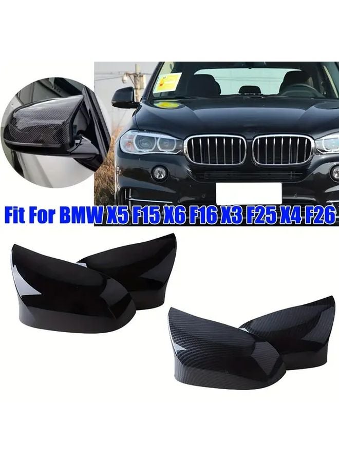 أغطية مرايا سباق سوداء لامعة طراز MP لسيارات BMW X5 X6 X3 F15 F16 F25 F26 2014 2018 - Image 1